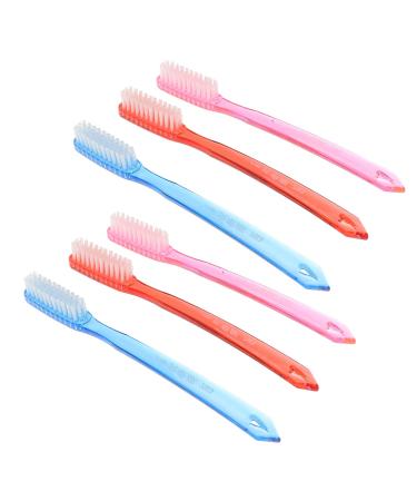 SUPVOX 6pcs Premium Manual Hard Bristles Toothbrush for Adult Teeth Stain Cleaning (Random)