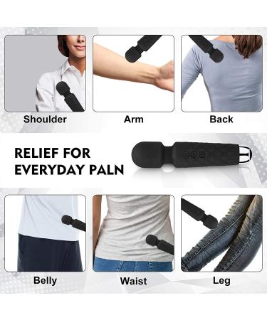 Waterproof Rechargeable Handheld Back Massager for Muscle Recovery - Black (6 * 1.5 INCH) - Buy Online on GoSupps.com