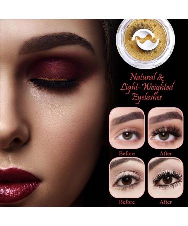 2 Pairs Self-Adhesive Eyelashes & 10PCS Replacement Glue Strips - Reusable Waterproof Natural Look | International Shipping Available - Buy Online on GoSupps.com