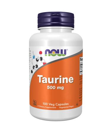 Now Foods Taurine 500mg 100 Vegan Capsules Lab-Tested Amino Acid Gluten Free Soy Free Vegetarian
