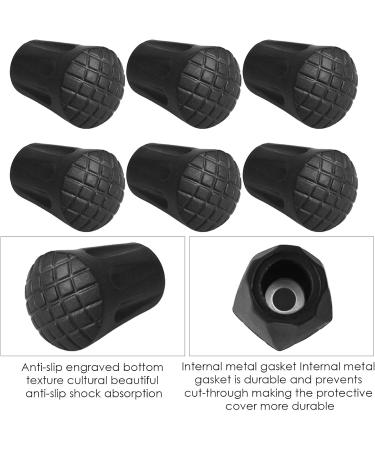 Hiking Poles Tips - Walking Stick Tips Rubber - Non-Slip and Shock Absorption Rubber Walking Stick Tips Black 11mm Diameter 30pcs - Buy Online on GoSupps.com