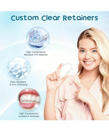 Custom Retainers for Teeth Upper and Lower Clear Retainer Set Precision-Fit Design for Long-Lasting Comfort Slim Transparent and Ideal for Daytime or Overnight Wear (Upper & Lower Set) - Buy Online on GoSupps.com