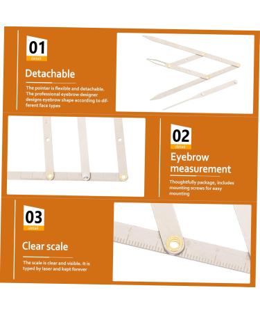 Angoily 1pc Second Generation Scale Metal Eyebrow Ruler Golden Ratio Eyebrow Measuring Ruler Make up 25x5x0.6cm Silver - Buy Online on GoSupps.com
