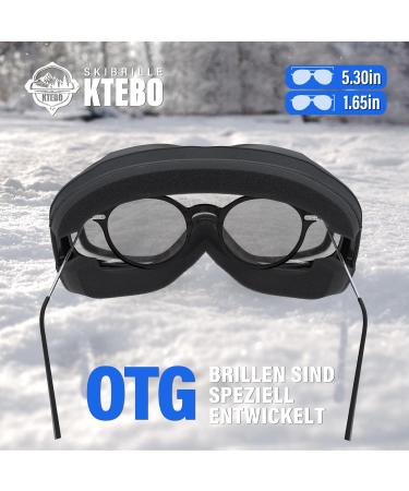 Buy KTEBO Ski Goggles for Men & Women | UV Protection Anti-Fog Mirrored | Perfect for Glasses Wearers - Silver Color - Buy Online on GoSupps.com