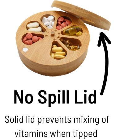 Wooden Daily & Weekly Pill Organizer - Travel-Friendly Vitamin Holder with Solid Wood Lid | HIS - Buy Online on GoSupps.com