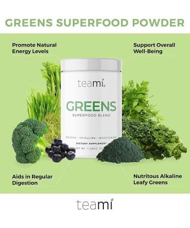 Teami Greens Superfood Powder - Immune Support & Super Green Veggie Ingredients - Buy Online on GoSupps.com