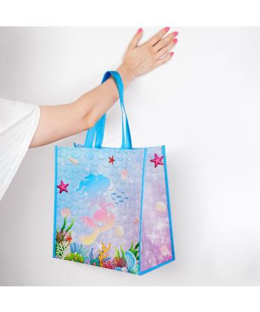 BLEWINDZ Large Gift Bags with Tissues 3Pcs Mermaid Girls Kids Tote Reusable Gift Bags with Handles for Birthday Party Favors Baby Showers Shoppings (13.2" x 13" x 3.3") Large size - Buy Online on GoSupps.com