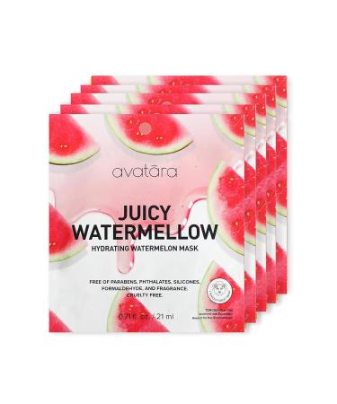 Avatara Juicy Watermellow Hydrating Facial Mask - 5-Pack Set with Watermelon Extracts for Dry Skin - Buy Online on GoSupps.com