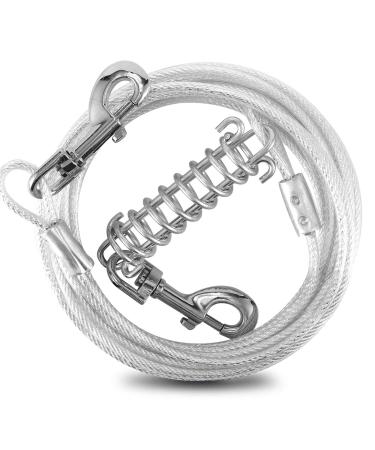 Snagle Paw Large dog runner for courtyard leash for large dogs 9 m long dog leash with spring for courtyard and camping buying dogs long dog leash for large dog training up to 40.8 kg 90lbs / 30ft silver