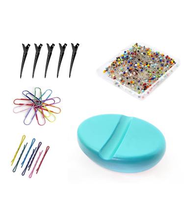 Magnetic Bobby Pin Holder Sewing Pin Cushion with 24 Bobby Pins - Blue - Buy Online on GoSupps.com
