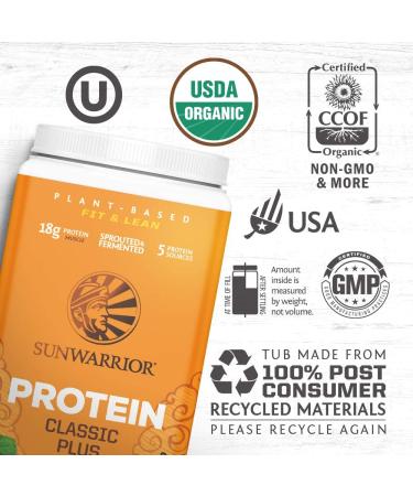 Sunwarrior Classic Plus Plant Based Protein Powder with BCAAs - Vanilla 26.4 Oz | Gluten Free, Non-GMO, Soy-Free, Dairy-Free, Sugar-Free, Low Carb, Keto, Vegan Protein Powder - 30 Servings - Buy Online on GoSupps.com