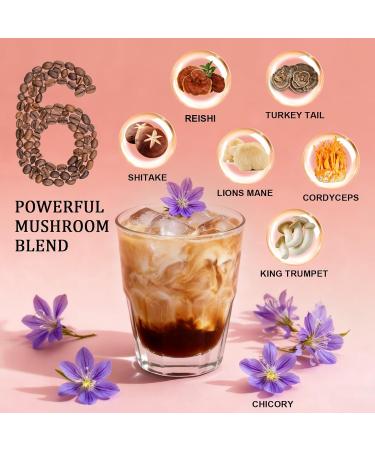 Bunkell Mushroom Chicory Adaptogenic 6 Mushrooms with Lion's Mane Reishi Cordyceps Shiitake King Trumpet & Turkey Tail Mushroom Chicory Powder for Energy Digestion & Immune Support 30 Servings - Buy Online on GoSupps.com