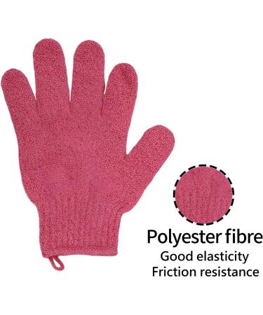 2Pcs Exfoliating Gloves - Bamboo Shower Gloves - Bath and Body Exfoliator Mitts - Scrubs Away Ingrown Hair and Dead Skin - for Shower Spa Massage and Dead Skin Cell Remover Loofah - Red 1 pair red - Buy Online on GoSupps.com