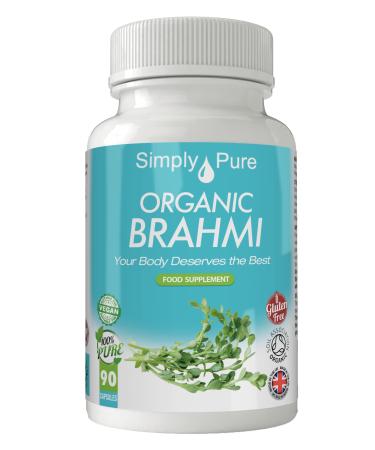 Simply Pure Organic Brahmi Capsules x 90 500mg 100% Natural Soil Association Certified Gluten Free GM Free and Vegan - Buy Online on GoSupps.com