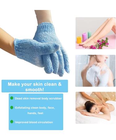 8 Piece Exfoliating Gloves Set for Body Scrub | Shower Accessories for Women | Bath Gloves for Exfoliation - Buy Online on GoSupps.com