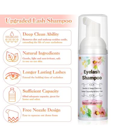 Lezmarket Lash Shampoo for Extensions | Gentle Foam Cleanser & Eyelash Fan Dryer | Perfect Lash Extension Kit for Beginners - Buy Online on GoSupps.com