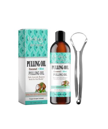 Coconut Mint Mouthwash Whitening Teeth Fresh Breath Clean Bad Breath Gum Care Set 100 ml + Tongue Scraper