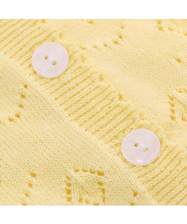 Famuka Baby Cardigan Jacket 12 Months Yellow | Soft Knitted Sweater for Boys & Girls - Buy Online on GoSupps.com