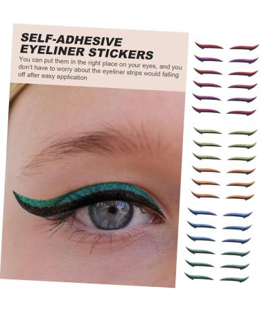 18 Pairs Anti Sweat Eyeliner Instant Eyeliner Stickers Makeup Tape Double Sided Eyelid Tape Blue Eyeshadow Green Duct Tape Blue Glitter Eyeshadow Mens Stickers Man Make up Adhesive - Buy Online on GoSupps.com