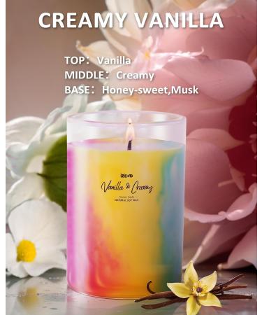 IZIDDO Colourful Scented Candles - Vanilla & Creamy Aromatherapy | 15oz Long-Lasting Handmade Candle for Home Gifts & Birthdays - Buy Online on GoSupps.com