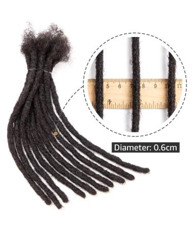 100% Real Hair Dreadlocks Extensions 6 Inch Afro - 20 Strands Fashion Crochet Braid for Men/Women | Originea #1B 0.6cm - Buy Online on GoSupps.com