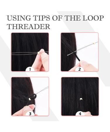 Neitsi Microlinks Hair Extensions Kit - 200PCS Silicone Rings & Tools for Easy Installation (Brown) - Buy Online on GoSupps.com