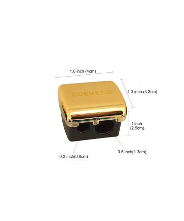 JOSALINAS Dual Makeup Sharpener (2 pack) - Perfect for Eyebrow and Eyeliner Pencils - Golden Finish - Buy Online on GoSupps.com