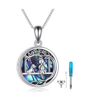 VONALA DOLA PET PET ash necklace cross/paws/girls 925 sterling silver memorial ash souvenir fire burial jewelry gift for female dog and cat lovers girl with dog