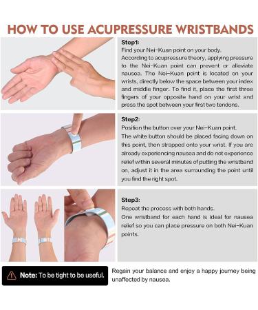 Nausea Relief Wristbands for Motion Sickness - 2 Pairs Large, Anti Nausea Bracelets for Pregnancy & Travel (Cruise, Plane), Adults & Kids - Buy Online on GoSupps.com