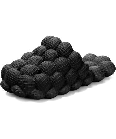 BRONAX Bubble Slides for Adults and Kids | Ultra Cushioned Funny Lychee Massage Slippers Kid Size 3 Big Kid Black