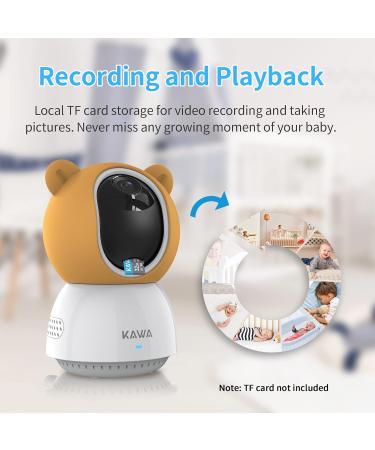 KAWA 2K Baby Monitor 5" IPS Screen Video Baby Monitor with Camera and Night Vision TF Card Storage(Not Included) 4000mAh 4X Zoom 2-Way Talk 180 Flip Lullabies Temp Sensor 1000ft Range (S7) Brown - Buy Online on GoSupps.com