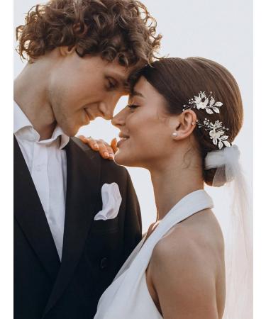 SWEETV Rhinestone Wedding Hair Pins - Bridal Hair Accessories for Brides, 2Pcs Silver Hair Pieces - Buy Online on GoSupps.com