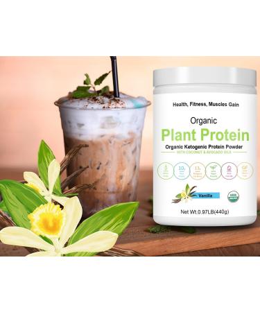 Organic Plant Protein Powder - Keto Friendly Vanilla Protein with Coconut & Avocado Oils - 440g - Buy Online on GoSupps.com
