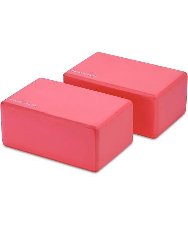 BalanceFrom GoYoga Set of 2 High Density Yoga Blocks - 9x6x4 - Red (Newest Version) - Buy Online on GoSupps.com