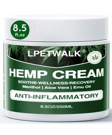 8.5 oz Hemp Cream Maximum Strength - Natural Instant Hemp Cream with Hemp Arnica Turmeric - All-Natural Formula