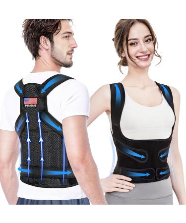 Posture Corrector for Women and Men - Adjustable Back Brace for Pain Relief - Enhances Posture and Provides Lumbar Support - Upper and Lower Back Straightener - Breathable Back Support (Medium)