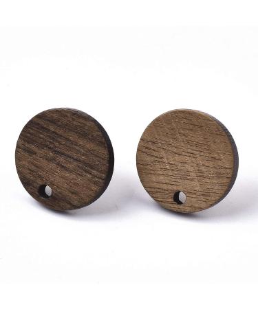 Pandahall 20 Pairs Walnut Wood Flat Round Earring Findings, Coconut Brown Dangle Stud Pendants - DIY Wooden Earrings Making - Buy Online on GoSupps.com