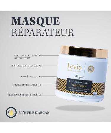 Levia | Argan Range Shampoo 500ml + Mask 500ml | Smoothes the hair fiber | Revitalizes and strengthens the hair | Restores hair vitality | Dry & damaged hair | Cruelty-free - Buy Online on GoSupps.com