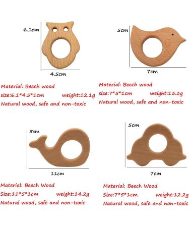 Alenybeby Nature Baby Teething Toys Set - 11pc Wooden Teether Rings | Organic Handmade Pendant | Montessori Infant Shower Gift (Type 1) - Buy Online on GoSupps.com