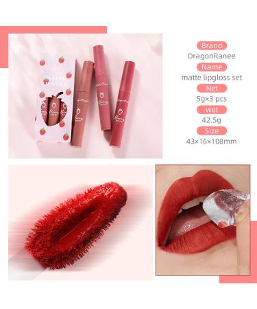 3-Piece Nude Matte Lipstick Set | Long-Lasting Waterproof Lip Gloss for Women Makeup (Set D) - Buy Online on GoSupps.com