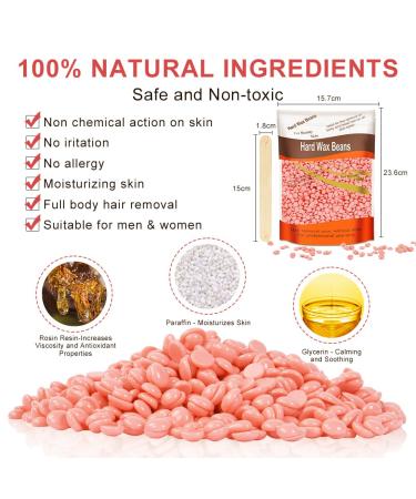 Acwoo 500g Pink Waxing Pearls Kit with 10 Spatulas - Hair Removal for Women & Men | Legs Face Arms Armpits Back Depilation - Buy Online on GoSupps.com