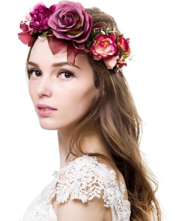 Ever Fairy Flower Crown - Natural Bridal Head Jewelry Rustic Hair Wreath & Greek Halo Headdress for Women | Perfect for Weddings & Bridal Parties - Buy Online on GoSupps.com