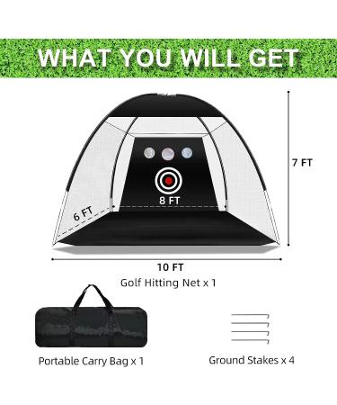 10x7ft Heavy Duty Golf Practice Net with Target and Carry Bag - Ideal for Backyard & Indoor Training - Men Kids Golf Swing Training Aid - Buy Online on GoSupps.com