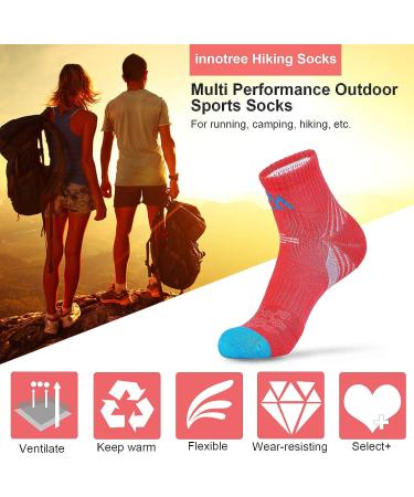 InnoTree 5 Pack Women's Cushioned Quarter Ankle Socks - Size M (Women's 6.5-10 US) - Ideal for Hiking, Walking, and Running - Buy Online on GoSupps.com