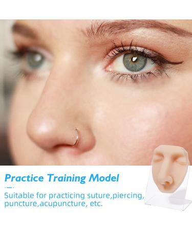 Soft Silicone Face Model with Stand for Professional Suture, Piercing, and Acupuncture Practice - Buy Online on GoSupps.com