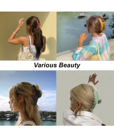 REJOL Large Hair Claw Clips 5.1 Inch - Pack of 6 Matte Colors for Women - Stronghold Lightweight Big Jaw Clip for Thin Thick Hair - Buy Online on GoSupps.com