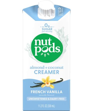 nutpods Dairy-Free Creamer Unsweetened (French Vanilla, 12-pack) - Whole30 / Paleo / Keto / Vegan / Sugar Free 11.2 ounces 11.2 Fl Oz (Pack of 12)