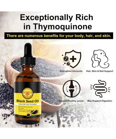 Organic Black Seed Oil Cold Pressed Cold Pressed Black Seed Oil For Hair With Super Antioxidant For Immune Support Joints Digestion Hair Skin & Nail Blackseed Oil Black Seed Oul Black Seed Oil - Buy Online on GoSupps.com