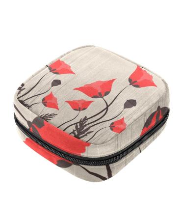 Sanitary Napkin Storage Bag Menstrual Cup Bag Girls Travel Large Capacity Makeup Sanitary Pads Organizer Poppy