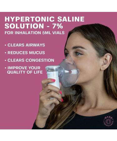 Base Labs 7% Hypertonic Saline Solution for Nebulizer Machine - 75 Vials (5ml) - Respiratory Treatment for Clearing Lungs - Inhalation Saline Solution - Buy Online on GoSupps.com